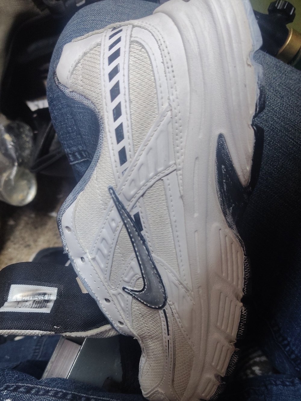 Nike Women's White Sneakers with Navy Accents